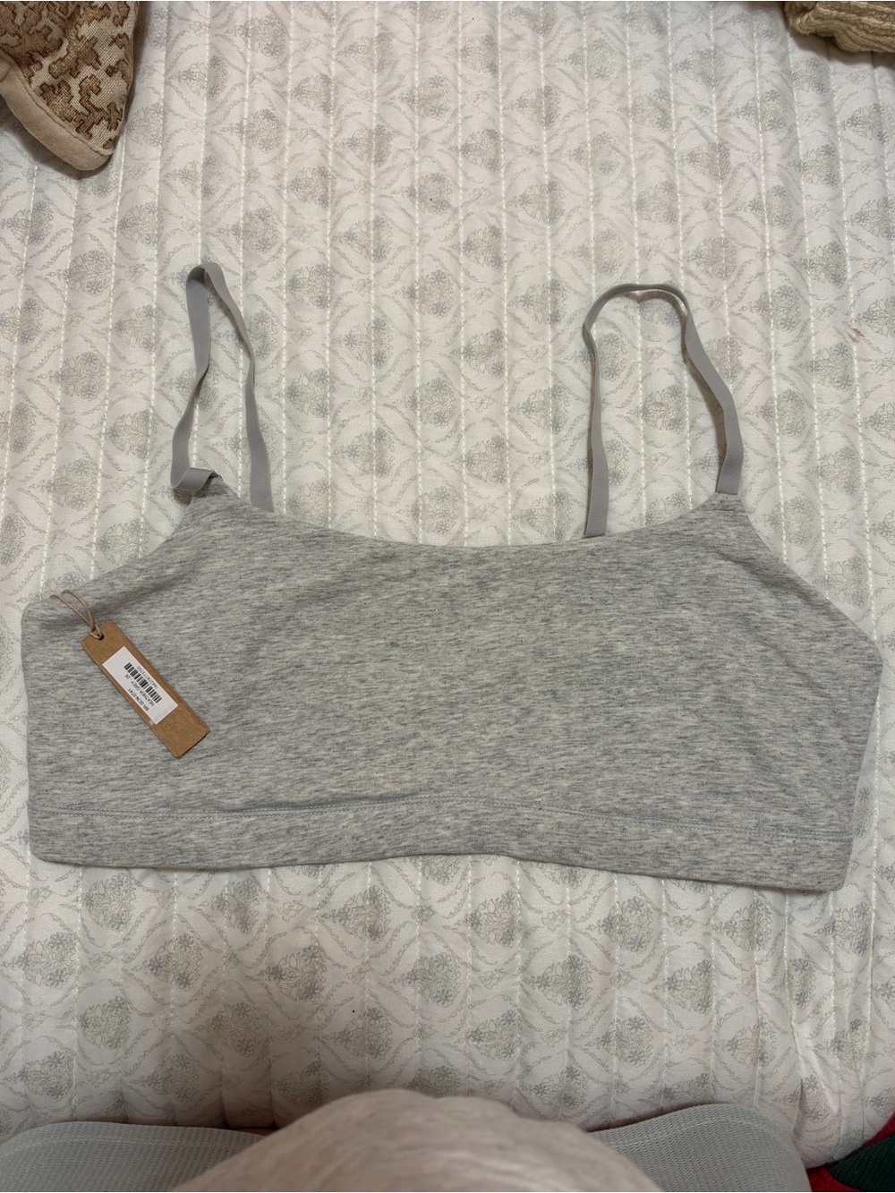 NWT SKIMS Cotton Jersey Scoop Bralette Heather Gray, Size 2X - Picture 2 of 5
